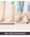 Comparison of using Super Strong 4x6 Rug Gripper Pad on hardwood preventing slips, showing secure versus unsecured rug.