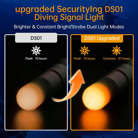Four Pack Dive Marker Light 300 Lumen Waterproof 150m Mini Scuba Tank Light With Steady And Flash Modes LED Diving Signal