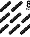 8 Piece Half Inch Drip Irrigation Fittings Kit Inline Barb Hose Connectors DIY Ready Heavy Duty Plastic Tubing End Stop For Garden Lawn Sprinkler Systems Great For Repair And Extensions Fits 13mm Inner Diameter 16mm Outer Diameter pack image