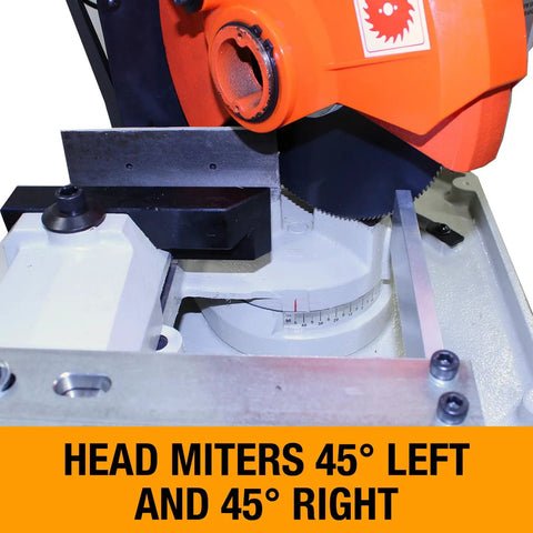 Tough As Nails 10 Inch Manual Cold Saw With 110V Plugged Straight In Power Slides Smoothly Through Pipe Cuts At 90 Or 45 Degrees Includes Durable Blade For Fast Repairs