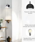 Savannah Rustic Farmhouse Wall Light Dimmable Matte Black Finish With White Metal Shade 8 In X 9.5 In X 10.13 In in hallway.