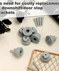 Eight Piece Rubber Door Stop Tips With Screws Set Ribbed Door Stop Foot Caps For Kick Down And Drop Down Stoppers Anti Skid Durable Rubber Bumper