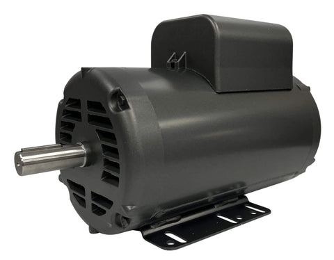 5HP Single Phase Electric Motor For Air Compressors 208 230V 3450 RPM Seven Eighths Inch Shaft 1.15 Service Factor Made In USA