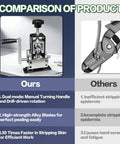 Comparison of Effortless Wire Stripping Tool For Scrap Copper Recycling Drill Powered Hand Crank Stripper With Adjustable Gauges.