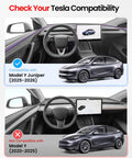 Compatibility check for Tesla Model Y Juniper Glass Roof Sunshade 2025-2026; not for 2020-2025 version. Interior dashboard view.