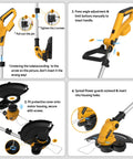 Assembly instructions for 3-In-1 Cordless String Trimmer With Auto Line Feed, Foldable Weed Eater Edger And Mower