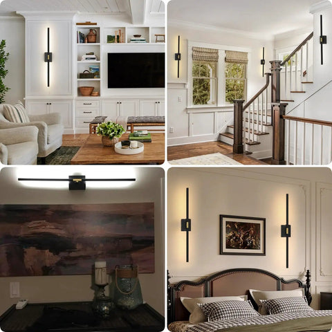 Cordless Battery Wall Sconces Set Of 2 Packed With 10000 Mah Power And Zero Wiring Hassle For Quick Setup And Sleek Matte Black Finish To Level Up Your Home Lighting Vibes in a living room and bedroom setup.