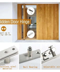 360 Degree Heavy Duty Pivot Hinge For Hidden Doors And Bookshelves, stainless steel hardware with adjustable screw and ball bearing