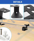 Hi Lift Jack Hood Mount Brackets For Jeep Wrangler YJ TJ JK, Beefy Heavy Duty Black Pair, 3/16 Inch Steel, installation details