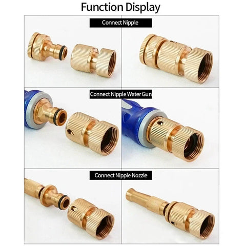 Drip Irrigation Fitting Kit With 10 Pcs Brass Garden Hose Quick Connectors For Instant Snap Link And Easy Repair To Keep Your Outdoor Watering System Running Smoothly, brass fittings