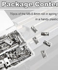 M5 Spring Loaded T Nut 70 pcs M5x0.8mm Half Round Roll In T Nuts Carbon Steel Nickel Plated for 20x20 Aluminum Extrusions in box