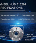 Specifications diagram for Direct Fit Front Wheel Bearing And Hub Assembly For Nissan Altima 2007 2008 2009 2010 2011 2012 2.5L