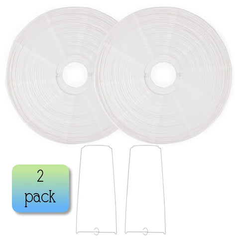 Oval Crepe Paper Lanterns 22 Inch Two Pack For Indoor Ceiling Decor, 2 flat lanterns with frames in image