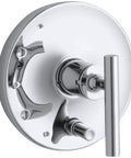 Rite Temp Pressure Balancing Valve Trim With Lever Handles And Push Button Diverter Valve Not Included Brass Construction Chrome Finish