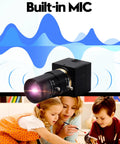 USB Camera 5MP Webcam With 5-50mm Telephoto Manual Focus Lens And 10X Optical Zoom Perfect For Close Up And Distant Shots shown in use for streaming