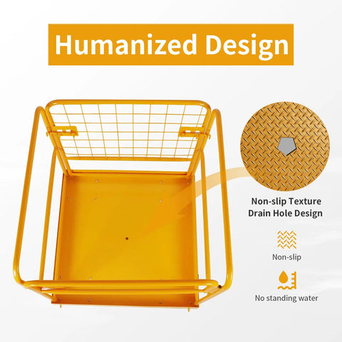 Heavy Duty Forklift Safety Cage 36 By 36 Inch Lift Basket 1200 Lbs Capacity Rock Solid Man Basket With Four Swivel Wheels Reinforced Mesh Gates Non Slip Base Ready For The Daily Grind