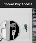 Secure key access on Dead Simple Six By Six Inch Drywall Access Panel Crafted From Bully Proof White Powder Coated Steel.