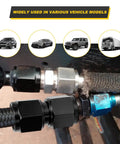 2 Pack 10AN Female To 10AN Female Swivel Coupler Fitting Aluminum Hose End Adapter For Most Vehicles Car Accessories Durable Black Anodized Aluminum Premium Quality installed on braided hose