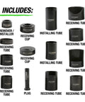 14 Piece Ball Joint Installer And Remover Adapter Set Pro Grade Heavy Duty All In One Universal Kit components layout