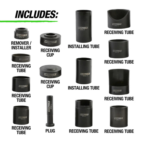 14 Piece Ball Joint Installer And Remover Adapter Set Pro Grade Heavy Duty All In One Universal Kit components layout