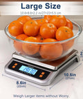 Beefy 88lb Heavy Duty Commercial Food Scale For Kitchen And Bakery, Stainless Steel Platform with Full View LCD Display