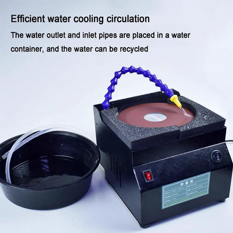 Heavy Duty Wet Dry Bench Sander 350W With 7 Speed Settings And Belt Sharpener For Wood Stone Plastic Acrylic Polishing No Dust Tool Kit with water cooling setup.