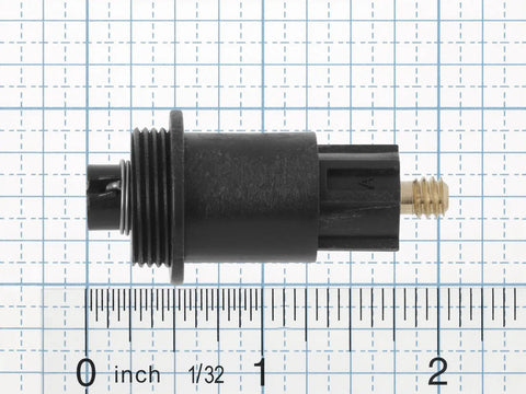 Replacement Clicker Drain Assembly For Pop Up Sink Drains, side view of durable valve, black with gold tip, easy install