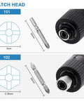 Electric Screwdriver Set With Adjustable Torque Ergonomic Anti Slip Grip And 6.35mm Bit Holder showing batch head sizes