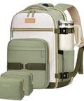Layover-Ready Underseat Travel Backpack For Airlines With 2 Packing Cubes, Dirt-Resistant 35L Personal Item Bag, TSA Approved, Green