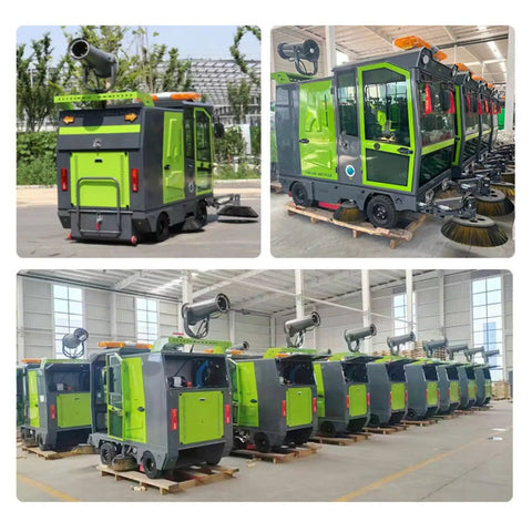 Heavy Duty Ride On Industrial Sweeper Machine For Warehouses And Factories Automatic Commercial Floor Cleaning Equipment For Large Facility Maintenance And Fleet Grounds Upkeep