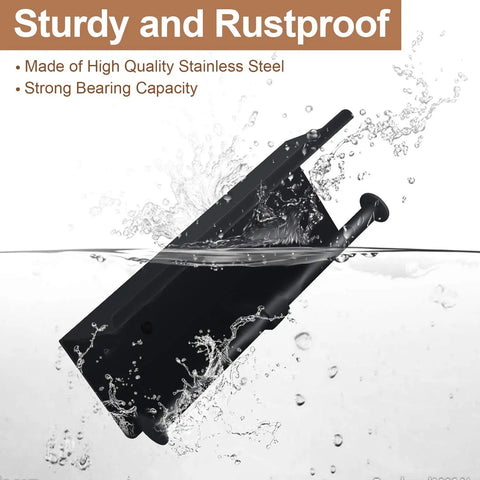 Double Roll Toilet Paper Holder With Shelf submerged to demonstrate rustproof matte black design and durability.