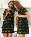 Women in Dragon Boat Racing Nightgown For Women Short Sleeve Sleep Shirt Soft Casual Nightdress in kitchen setting