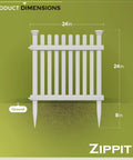 Dog Safe Garden Fence Kit 2ft High 2ft Wide Three Panels White Vinyl Picket Fence Border For Garden Yard Outdoor Dog Barrier