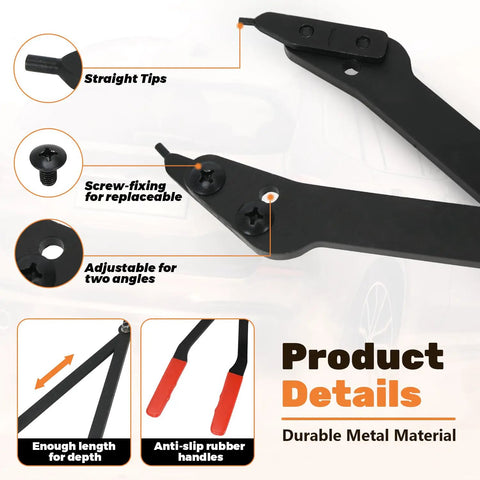 Heavy Duty Internal Retaining Ring Pliers For Gm 5L40 5L50 6L50 6L80 6L90 Transmissions With Straight Tips And Extra Long Handles Pro Shop Grade Snap Ring Removal Tool Built Tough For Garage Jobs