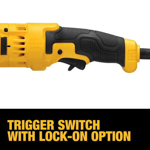 Four And A Half To Five Inch Trigger Grip Angle Grinder Workhorse With A 13 Amp Motor And Dust Ejection System, side view