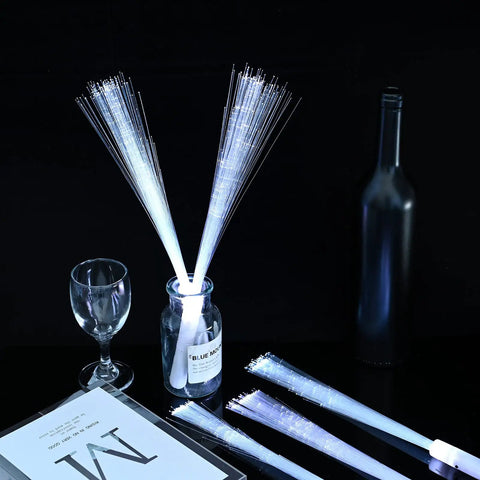 96 Count Fiber Optic Wands LED White Glow Sticks For Bulk Parties Weddings And Events With 3 Light Modes Flashing Sticks To Create A Lit Party And Concert Atmosphere