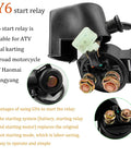 GY6 start relay suitable for ATV, pedal karts, off-road motorcycle; black with metal connectors and wiring