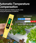 Digital pH Meter Pen Type 0.01 pH High Accuracy Tester For Hydroponics with backlit LCD near hydroponic plants