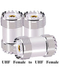 Three Pack Double Female UHF PL259 SO239 Coax Adapter Set For CB Ham Radio Antennas And SWR Meters 50 Ohm Copper Nickel Gold Plated Connectors PL259 To PL259 Barrel Cable Couplers For Easy Antenna Extension