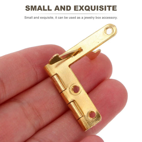 Golden Iron Decorative Hinges For Jewelry Boxes And Chests Rust Resistant DIY Friendly Easy Install Hinge Set small size in hand
