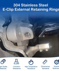 Beefy 300Pcs Stainless Steel E Clips Kit With 10 Sizes M1.5 To M10 External Circlip Snap Rings installed in machinery