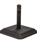 Heavy Duty 26 Pound Cast Stone Outdoor Umbrella Base Stand For Patio Tables Fits Umbrella Poles 1.3 To 1.8 Inches Black Ultra Stable