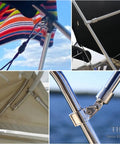 1 Inch Boat Bimini Top Hinged Jaw Slide Rail Mount Stainless Steel 316 Marine Hardware Pair with Locking Screw in use on boats