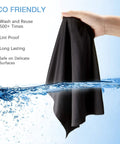 Frienda microfiber cleaning cloth for glasses; 12 x 12 in, black, wrung by hand over water