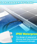 Waterproof ABS Solar Dual Cable Gland Box Two Pack White Outdoor Cable Entry on solar panel with IP68 waterproof seal