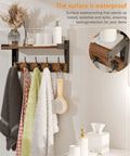 Top Tier Wall Mounted Wood Coat Rack With Five Heavy Duty Metal Hooks And Rustic Brown Shelf For Bedroom Bathroom Entryway No Sweat Setup Ultimate Daily Storage Solution Super Durable with towels and decor.