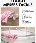 Fantasticlean microfiber cleaning cloths pink and grey, 12x12, tear-away 150-pack, reusable and washable