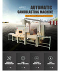 Large Chamber Automatic Sandblast Cabinet Drop Dead Tough Abrasive Processing Rig For Knocking The Socks Off Rust And Serving Silky Smooth Metal Prep For Fab Crew Pros, shown with dust collection and control panel.
