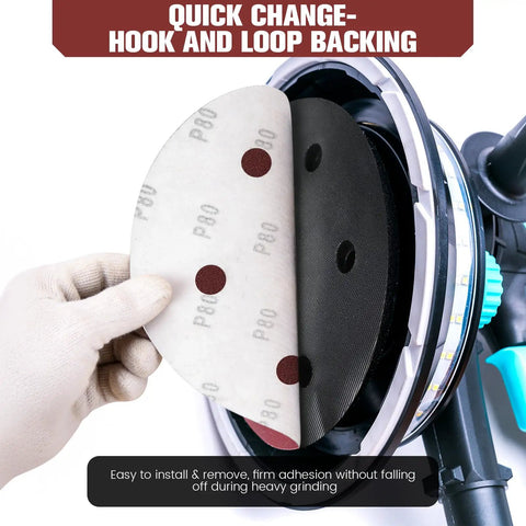 Get Your Tools Ready For Heavy Duty Drywall Sanding These 9 Inch 80 Piece Hook And Loop Sanding Disc Packs feature quick change hook and loop backing for easy use.