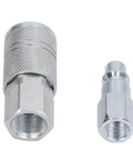 Bad Boy Heavy Duty Air Hose Fittings Rock Solid Three Eighths Inch Npt Air Coupler Plug Kit featuring male and female steel fittings.
